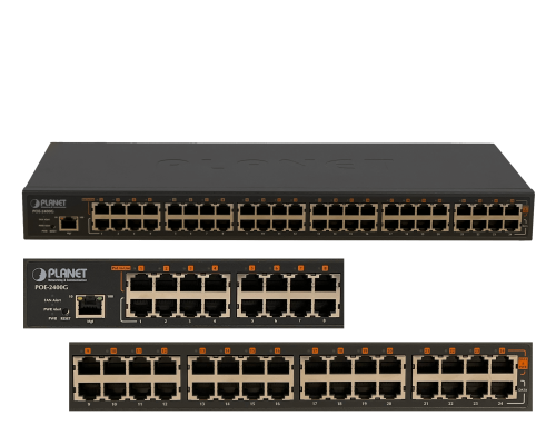 POE-2400G PLANET Concentrador-PoE Gigabit 24-Inyectores Administrable-LAN 440W 802.3at/af 48-RJ45