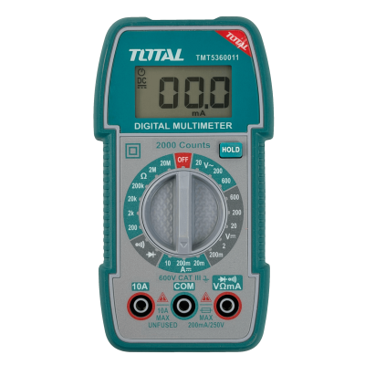 MULTITESTER TOTAL Multímetro Digital req-2xAAA 600VDC 600VAC CATIII 10A TMT460011