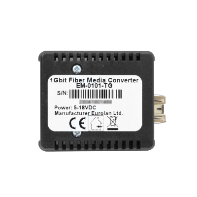 EM-0101-TG EUROLAN 1-SFP 1-1000-RJ45 Convertidor de Medios Gigabit 5-18VDC incluye-12VDC