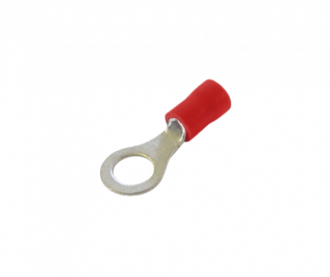 OJO-6515 RV1.25-6 Terminal-Ojo-6,5mm 0,5-1,5mm2-Cable 100-piezas Conector Rojo Aislado PVC