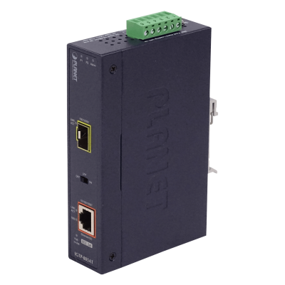 IGTP-805AT-LIQ Planet Convertidor de Medios Industrial Carril-DIN USADO SOLO EQUIPO 1-Puerto-1000-PoE 1-Ranura-SFP
