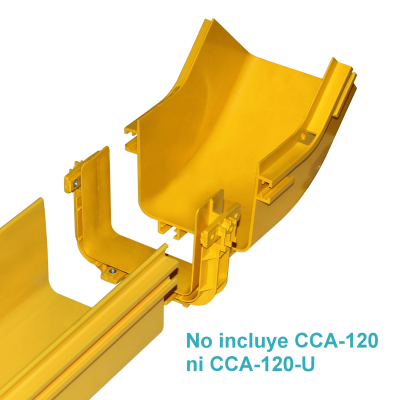 CCA-120-AI 120x100mm Angulo 45º Interior Amarilla PC+ABS LSZH Macho