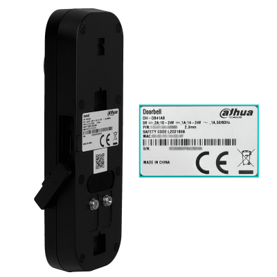 DB41AP DAHUA Timbre inteligente con WiFi, resolución 4MP, inteligencia artificial, CCTV, infrarrojo, Bluetooth, ranura MicroSD, conector USB-C y micrófono incorporado