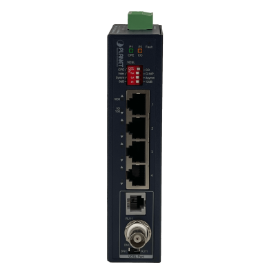 IVC-234GT PLANET 4-1000-RJ45 1-VDSL RJ11-H-1400mt / BNC-H-2400mt CarrilDIN requiere-Fuente