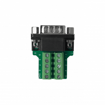 DGB9M Conector volante DB9 macho DE-09 con tapa, terminales atornillables para regleta