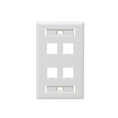 FP4WF FURUKAWA Placa Frontal para 4 Conectores Keystone Blanca Superficie Lisa 4 Puertos 70x114mm 35050090