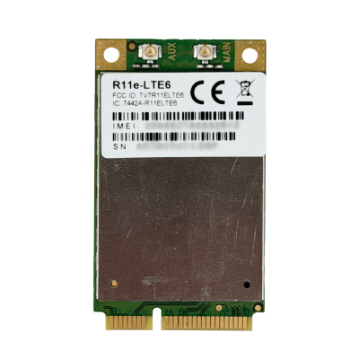R11E-LTE6 MIKROTIK 2-U.FL LTE CAT6 300/50mbps Agregación 3G-R7R8 2G-12 MiniPCIe