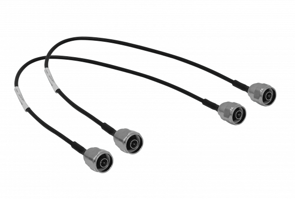 2NN 50cm N-Macho N-Macho SM141 2-Latiguillos Coaxiales Negros Rígidos 0,5 metros