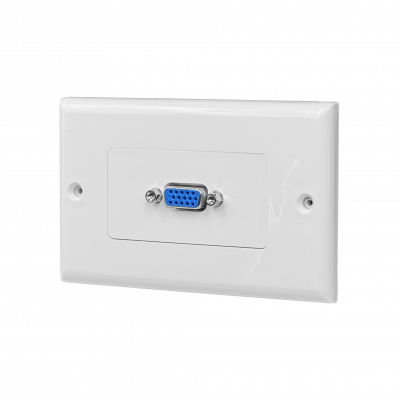 FP1VGA-HH Placa Frontal Plástica Blanca con Conector VGA Hembra-Hembra WPHD15FF 70x114mm
