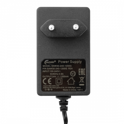 F24-W29A MIKROTIK Adaptador de corriente con enchufe acodado 24VDC 1,2A 29W para interior conector 5,5x2,1mm