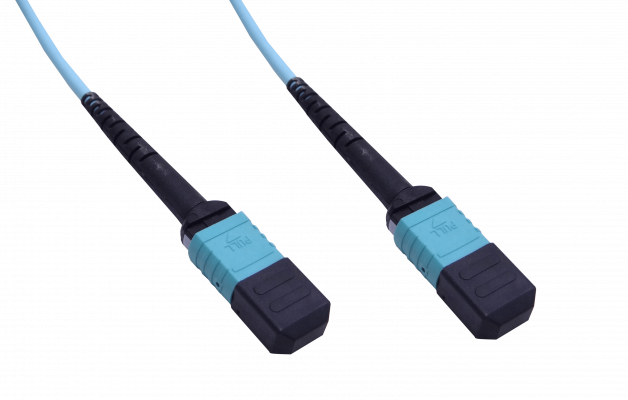 JF3MM40 Cable puente de fibra MPO a MPO 40 metros 12 fibras Tipo B OM3 Multimodo MM LSZH