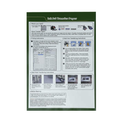 HT-150P Light inkjet 100-Hojas A4 210x297mm para transferencia textil
