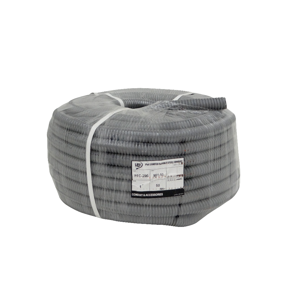 M01-50 Rollo 50m de Tubería Flexible Metálica Recubierta de PVC 1 Pulgada 25mm