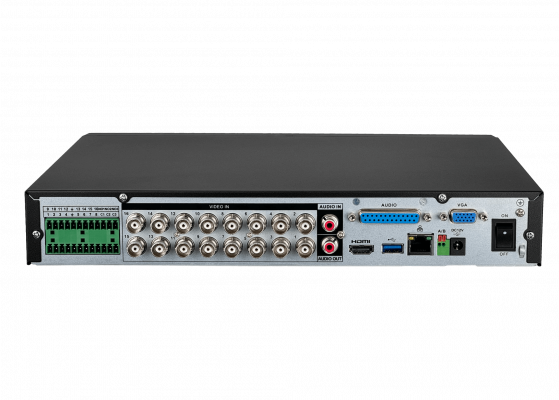 XVR5116 DAHUA Videograbador XVR 16 canales BNC 5MP 1 disco SATA 16TB LAN HDMI VGA USB RS485 Alarma WizSense