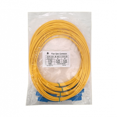 JFSCC3X-4 juego de 4 unidades de cable jumper simplex de fibra óptica monomodo SC-SC/UPC de 3 metros, núcleo 9/125um, diámetro exterior 3mm