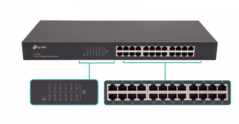 TL-SF1024 TP-LINK 24-100mbps Switch no-Admin Rack 220V-directo