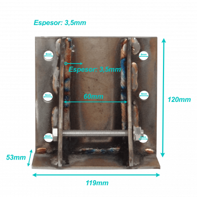 MAST-BA LINKMADE Base Reforzada para Fijación de Mástiles en Suelo o Pared