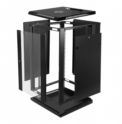 RK18-6LD LINKMADE Desmontable 18U Profundidad-60cm Gabinete Rack para Instalación en Pared Color Negro