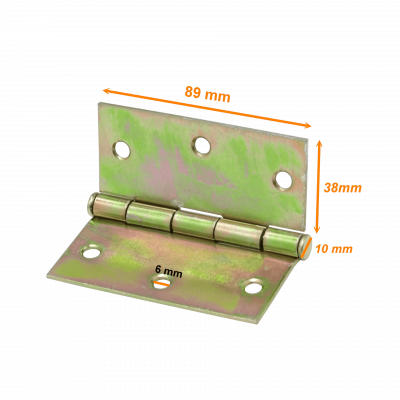 BISA-35 2-Bisagras 89x89mm x2,0 3-Tornillos incluidos-12-Tornillos 3,5x3,5-Pulgadas