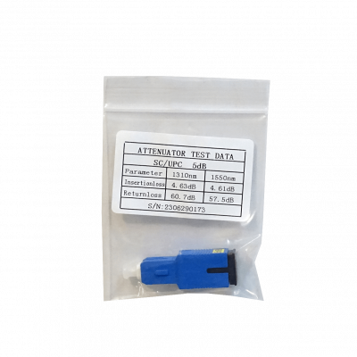 ATSC-5 5dB SM SC/UPC Atenuador SC-Macho/SC-Hembra Monomodo