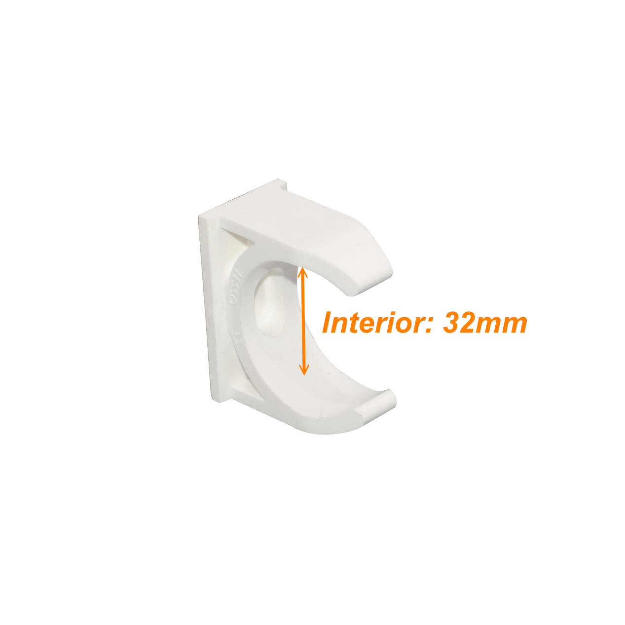 PVC32-A LINKCHIP 32mm Abrazadera de Fijación para Tubo PVC Blanco con Tornillo