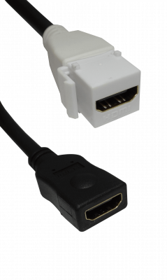 KHCL Cable HDMI-15cm Hembra-Hembra Keystone Blanco versión 1.4