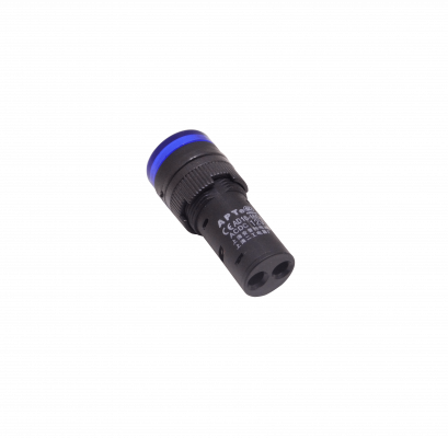 PILOTO-LED-A-12V Azul Indicador Luminoso LED 12VCC/CA 15mm-diámetro 19mm-cabezal 45mm-alto