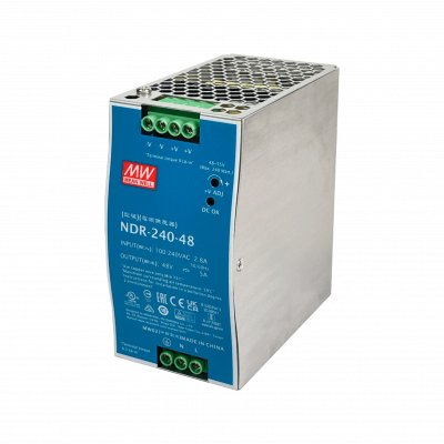 NDR-240-48 MEANWELL 48VDC 240W 5A ajustable/48-55V Ancho-63mm Carril-DIN Fuente de Alimentación