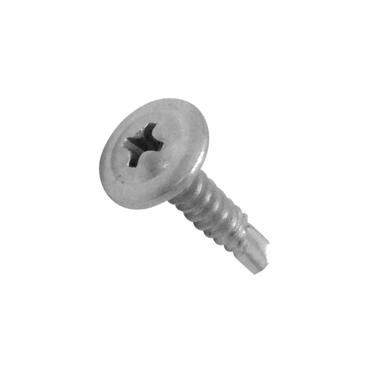 BJ8-07 Tornillo autorroscante cincado de 8x3/4 pulgadas con largo de 19mm y cabeza de lenteja de 10mm, paquete de 100 unidades