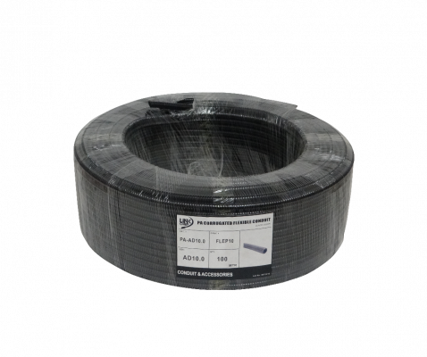FLEP10 10mm Bobina-100mts 7mm-interno Tubería Flexible Plástica Corrugada Negra PA