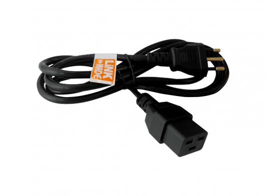 CIMD Cable de Alimentación Negro 1,4m Hembra-C19 a Macho-Chile-Italiano 10A 3x1,0mm² 140cm