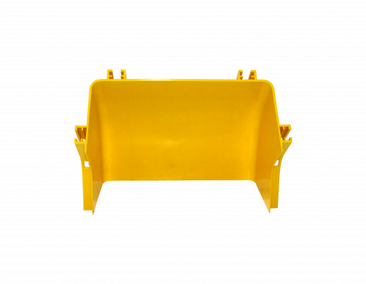 CCA-240-AI Curva interior a 45 grados de 240x100mm en color amarillo, material PC+ABS LSZH, conexión macho