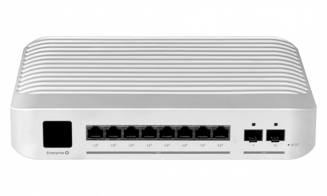 USW-ENTERPRISE-8-POE UBIQUITI 8-Interfaces 2500PoE 48af/52at 120W 2-SFP+10G precisa-UniFi Conmutador Direccionamiento-L3