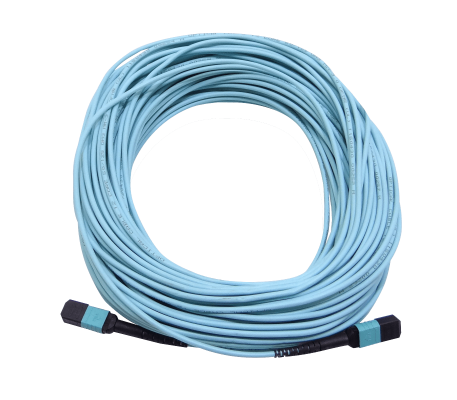 JF3MM40 Cable puente de fibra MPO a MPO 40 metros 12 fibras Tipo B OM3 Multimodo MM LSZH