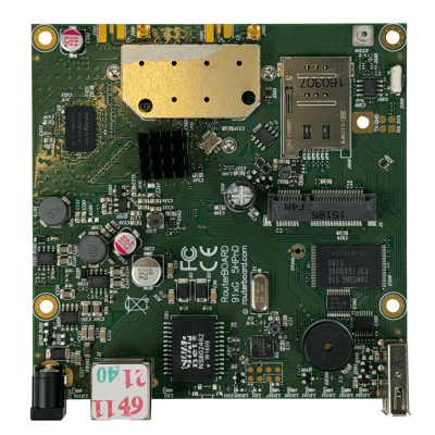 RB912UAG-5HPND MIKROTIK L4 5GHZ 2X2 1-MINIPCIE 1-1000 2-MMCX USB 600MHZ 64MB SIMCARD