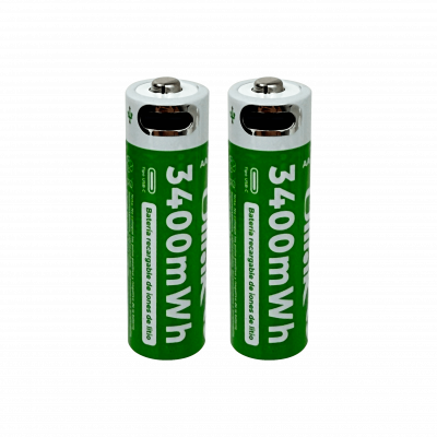 AA-WH. ULINK AA Batería 2-Celdas 3400Wh Recargable Conexión USB-C Voltaje 1,5V Tecnología Li-ion Composición Litio Incluye Conductor