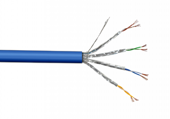 C6AA-10 LINKMADE Cable de red Cat6a U/FTP multifilar de 1 metro, color azul, conector moldeado, cubierta LSZH