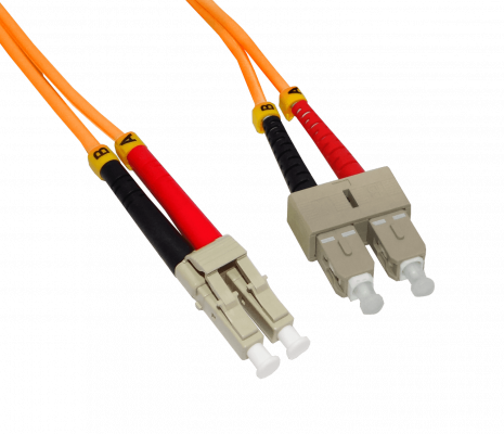 JFMLC3 Cable de fibra óptica dúplex multimodo OM1 LC-SC de 3 metros, 62.5/125 µm, cubierta de 3 mm