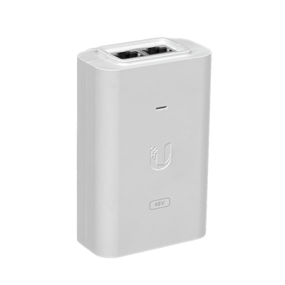 POE-48-24W-G-LIQ. REACONDICIONADO UBIQUITI conector Gigabit inyector PoE tensión 48V potencia 24W 2 conectores RJ45 alimentación 220VAC referencia UBI-POE-48-5G requiere cable específico