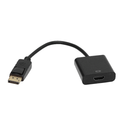 UL-DPHDMI Cable adaptador de video negro de 15cm, conector HDMI Hembra a DisplayPort Macho, resolución 1080p