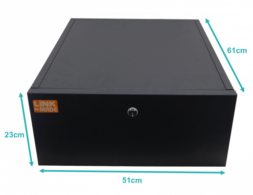 RK04-6LF LINKMADE Gabinete de Pared para Rack 4U 60cm de Profundidad Puerta Metálica de Seguridad Color Negro