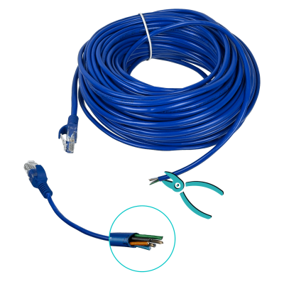 CPA-30C 30mt Azul PatchCord 1-unid CAT5E UTP CCA-Aleacion RJ45 Inyectado