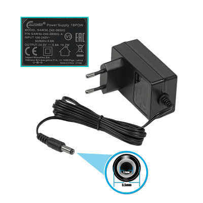 18POW MIKROTIK 24VDC 0.8A 18W 0,8A CONECTOR FUENTE DE ALIMENTACIÓN Conector-5,5x2,1mm