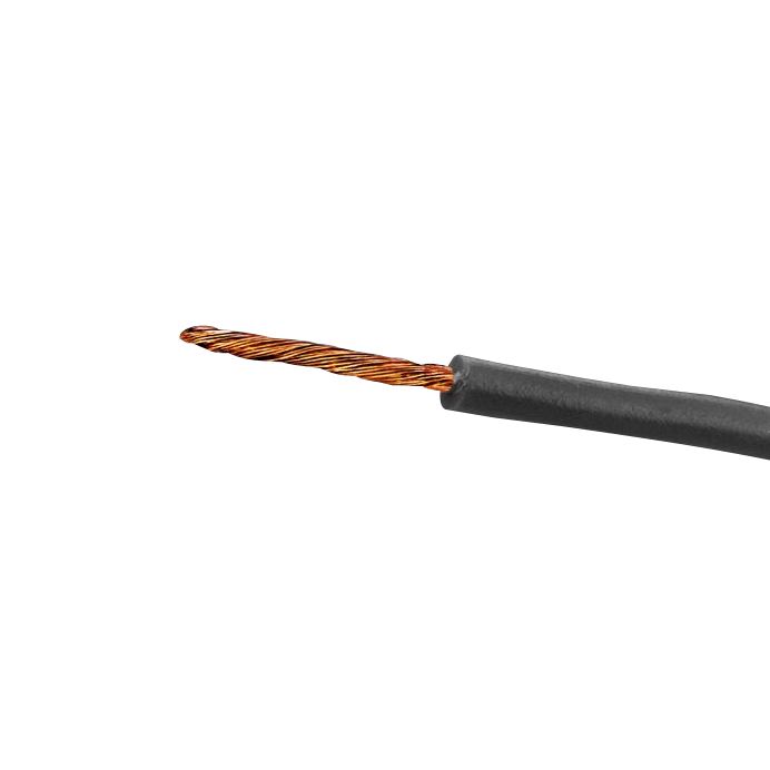 1X26N Cable Unipolar Aislado con PVC 26 AWG Color Negro 100 Metros Conductor de Cobre 7x0,15mm Sección 0,13mm²