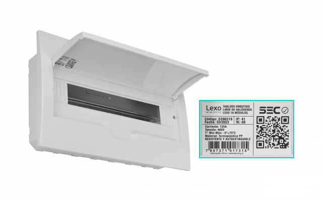 CADIN-18E LEXO Panel Integrado LSZH 18 Espacios Riel Din IP41 IK08 5396518