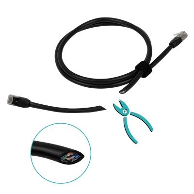 NOP-1 Cable de Parcheo Exterior UBIQUITI 1 Metro Negro F/UTP Categoría 5e UACC-Cable-Patch-Outdoor-1M-BK