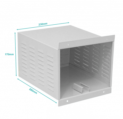 GAB30W Caja 23x17x26cm Metálica Para Alarma Sonora 30W Ranurado Antimanipulación