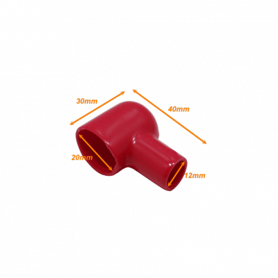 BTAP-12R Cubierta Protectora Aislante Circular Roja para Batería 22x29x42mm