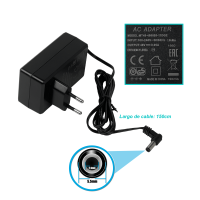 MT48 MIKROTIK 48V 0,95A 45,6W Conector-5,5x2,1mm Adaptador de Corriente MT48-480095-11DGE