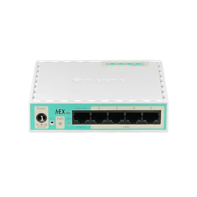 HEX-LITE MIKROTIK Enrutador RB750r2 5 Puertos 100Mbps L4 850MHz 64MB Carcasa Plástica con Fuente de Alimentación Incluida